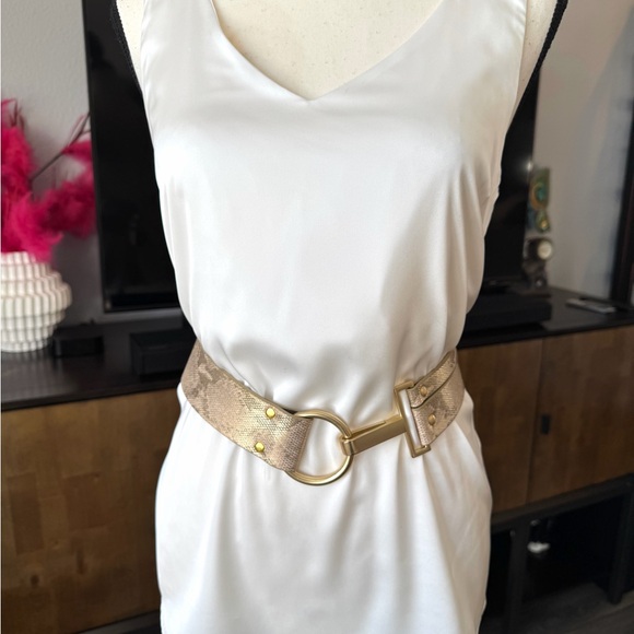 Chico's Metallic Snake Pattern Belt - Picture 2 of 8